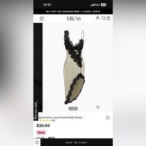 Asymmetric Lace Panel Midi Dress